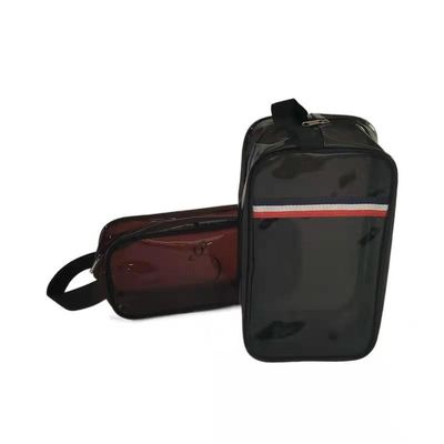Fashion OEM ODM Transparent PVC Cosmetic Pouch With Ribbon Handle