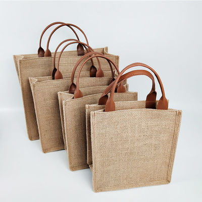 Medium Size 30-50cm Handheld Shopping Bag Jute Linen Bags