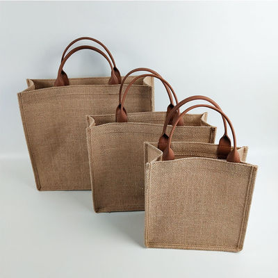 Medium Size 30-50cm Handheld Shopping Bag Jute Linen Bags