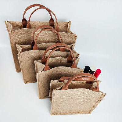 Medium Size 30-50cm Handheld Shopping Bag Jute Linen Bags