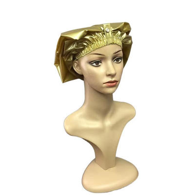 PVC Golden Waterproof Shower Caps 12* 22Inch Hair Shampoo Caps