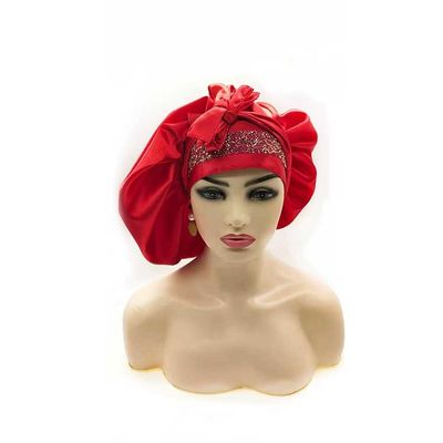Long Bands Breathable Hair Bonnet Handmade Silk Bonnets For Curly Hair
