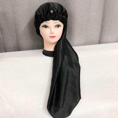 Super Long Satin Cap With Adjustable Straps And Edge Protection Is Suitable For Long Hair, Braids, Twists And Weaves