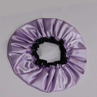 PEVA Satin Waterproof Shower Caps Ruffled Edges Ladies Shower Cap