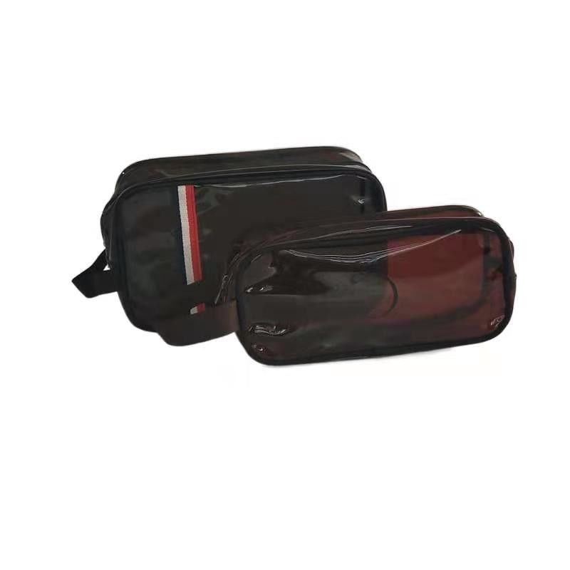 Fashion OEM ODM Transparent PVC Cosmetic Pouch With Ribbon Handle