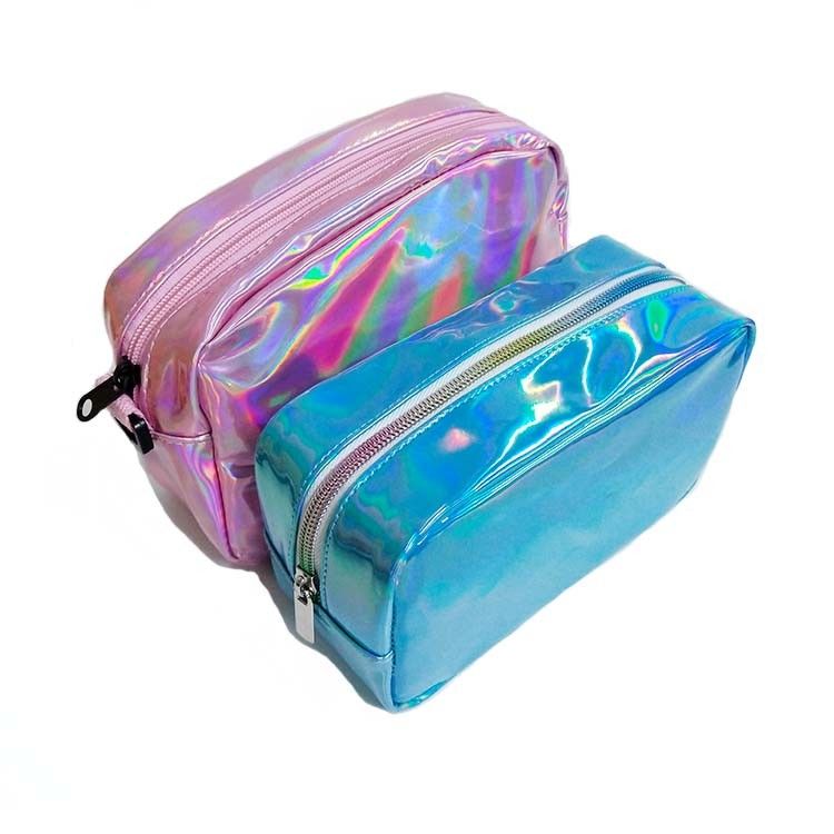 PU Leather Holographic Makeup Bag Travel Laser Cosmetic Wash Bag