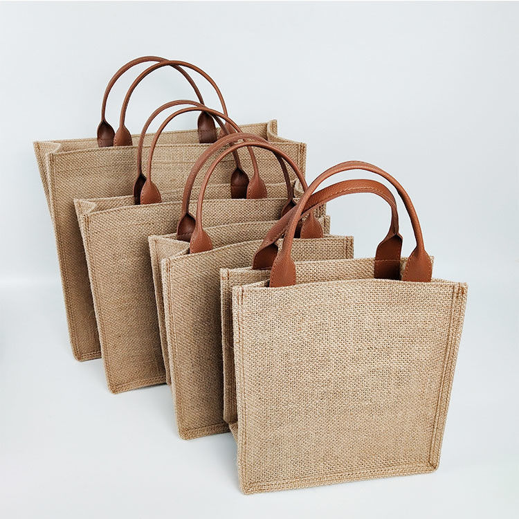 Medium Size 30-50cm Handheld Shopping Bag Jute Linen Bags