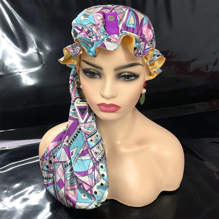 Printed Satin Sleeping Hair Bonnets