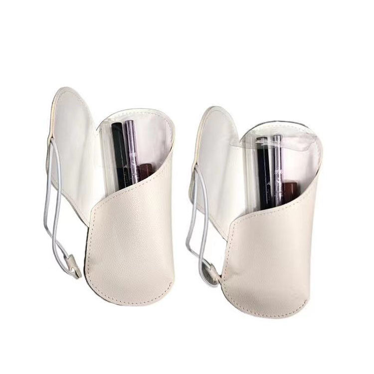 Unisex PU Leather Brush Pouch With String Closure 50g-100g